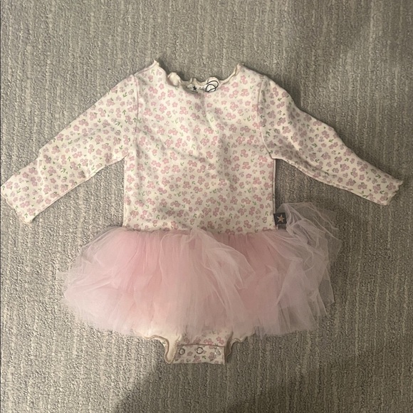 Petite Hailey Other - Petite Hailey Baby Girl PinkFloral Long Sleeve Tulle Dress 6M Spring Summer Bday
